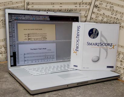 Photo of Smartscore box and apple mac computer
