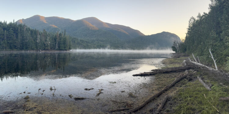 Photo of Iroquois and Algonquin Peaks at Sunrise with lake Colden in the Foreground
